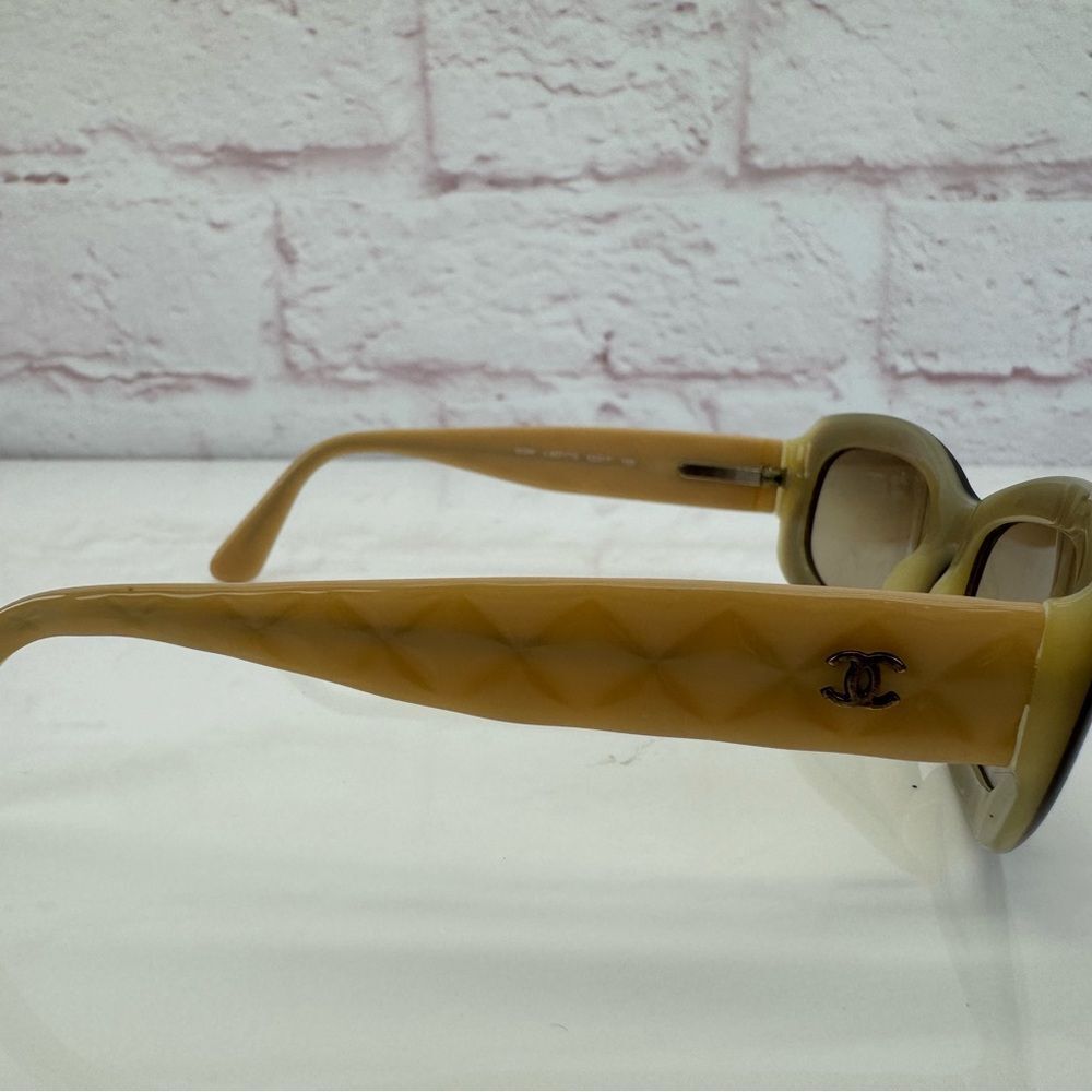 Chanel 5094 C837 Brown Beige 53mm Gradient CC'S Sunglasses ITALIAN QUILTING - Picture 9 of 13